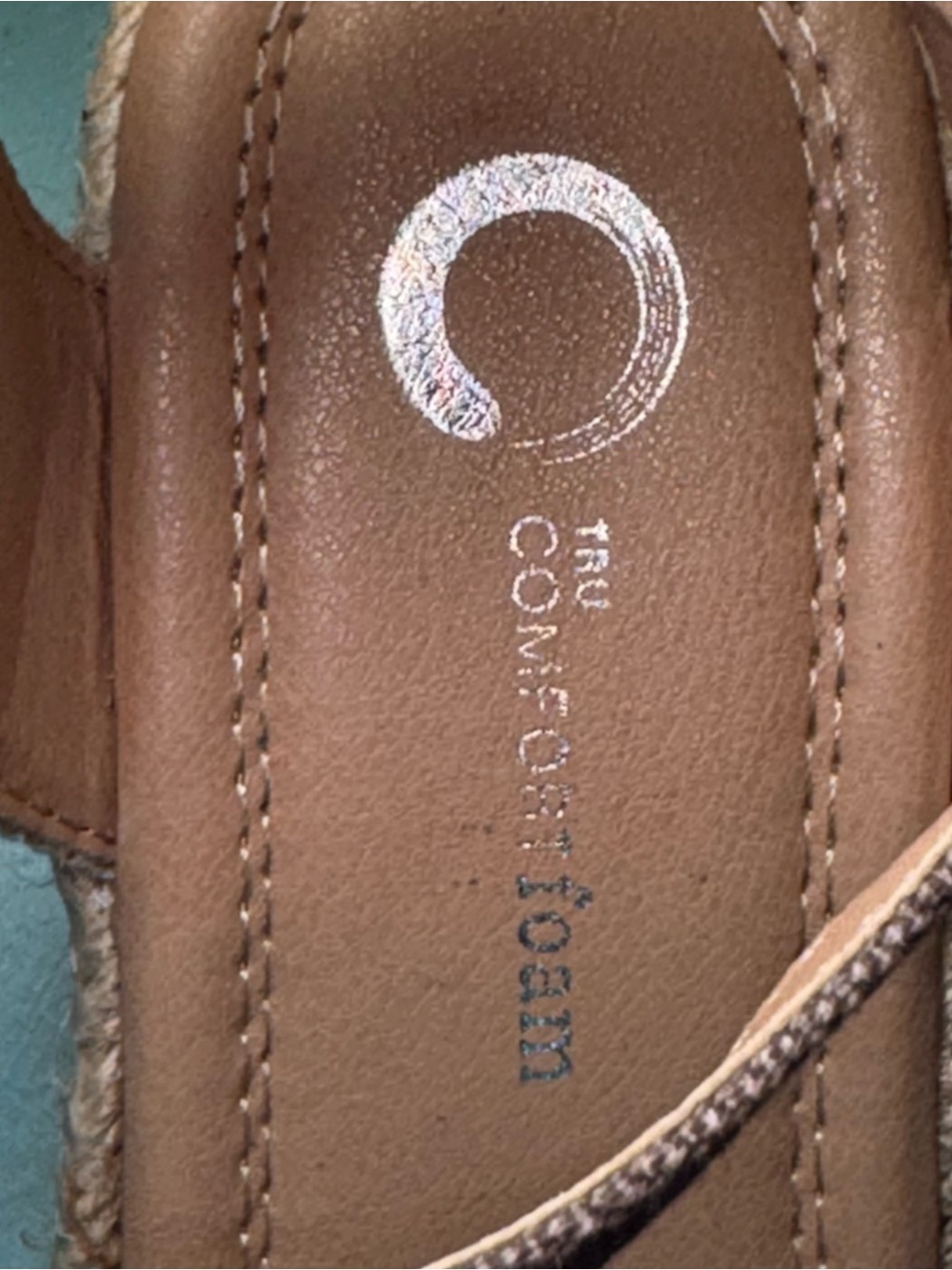 Journey True Comfort Brown Beige Espadrille Wedge Sandals Ankle Strap US 6 - Picture 4 of 10